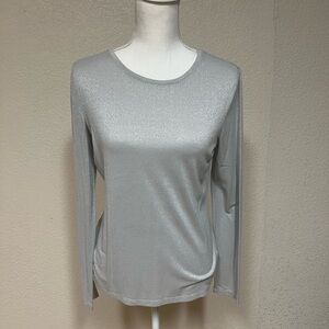 Talbots Shimmering Silver Blouse